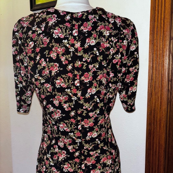 Vintage Compagnie Internationale EXPRESS floral Maxi dress sz 9 quarter sleeve - Picture 5 of 6